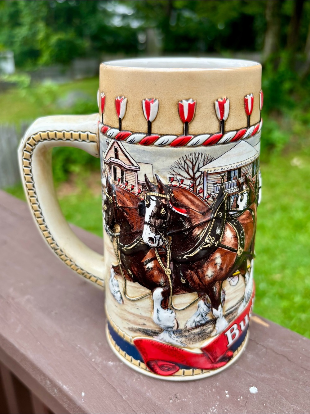 Budweiser Collectible Holiday Stein with Clydesdale
